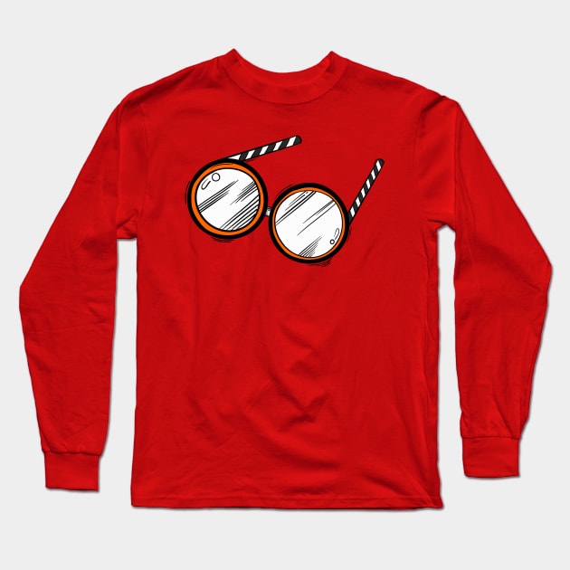 Circle Glasses Long Sleeve T-Shirt by Weldi - 33 Studio Design